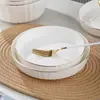 Pratos Cerâmicos Simples de Phnom Penh Louça Pratos de Vidro Tigela de Arroz Doméstica Prato Prato Fundo para Sopa Pratos Criativos de Luxo Leve