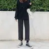 Jeans Rectos de Pierna Ancha Sueltos Estilo Callejero Coreano para Mujer, Nuevos de Primavera y Otoño Versátiles Casuales Adelgazantes de Largo Completo