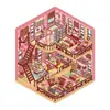78.0 Lindas Pegatinas de Escena DIY Dibujos Animados 3D Pop-Up Pegatinas para Aliviar el Estrés Pegatinas para Diario Ins