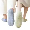 Pantufas Meia Feminina, Meias Pantufa Espessadas para Outono e Inverno Adulto com Solado Macio, Meias Antiderrapantes Espessas para Casa, Yoga e Educação Infantil