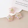 Cara Sonriente de Belleza Helada Agujero Pasante Estrella de Cinco Puntas Cuentas Sueltas Cadena para Celular Materiales DIY Joyería Hecha a Mano Accesorios Venta al por Mayor