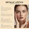 Batom Cremoso Metálico Zephoco Rosa Nude Hidratante Colorido Brilhante Suave Maquiagem Labial Volumizador Maquiagem Diária