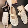 Sandalias de Malla Huecas Transpirables de Punta Cerrada para Mujer 2026 Verano Nuevas Suela Suave de Moda Calzado Exterior Zapatos con Agujeros Mujer