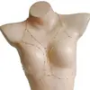 Corrente de peito quente sexy transfronteiriça corrente de diamante brilhante corrente de corpo de liga de nicho estilo europeu e americano super picante acessórios de biquíni para mulheres
