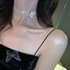 Blingbling Super Flash Elegante Cadena de Cuello con Lazo Novedad de Hada de Alto Grado Versátil Exquisita Cadena para Clavícula Cadena de Cuello