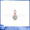 Pangadora 925 Cobre Blanco Chapado en Oro Rosa Día de San Valentín Brillantes Cuentas Colgantes Pintadas a Mano Amor Accesorios DIY