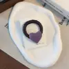 Scrunchie Colorido em Formato de Coração, Elástico de Cabelo Doce em Tecido Azul-Roxo, Novo Elástico de Cabelo Durável de Alta Elasticidade