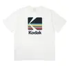 Camiseta Gráfica Logo Arco-Íris Abertura Câmera Kodak Masculina Algodão Vintage Street Preta 2026 Nova
