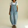 Mono de Mezclilla Casual para Mujer, Estilo Retro Europeo y Americano, Desgastado, Corte Holgado, con Hebilla Ajustable