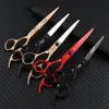 Tijeras de Peluquería Personalizadas de Moda, Tijeras para Cortar el Cabello, Tijeras Planas, Tijeras para Flequillo, Pintadas de Negro y Dorado, 6.0 pulgadas