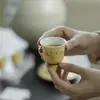 Taza de Té de Cerámica Pequeña con Diseño de Sombra de Bambú Pintada a Mano sobre Piedra de las Dinastías Tang y Song, Taza Individual para Beber Té para Uso Doméstico