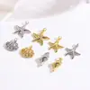 Serie Marina de Nicho Transfronteriza Collar Colgante de Concha Estrella de Mar Caracola Joyería de Cobre Versátil para Mujer Accesorios Colgante