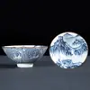 Taza de té cerámica sombrero maestro taza de té pintada a mano té individual taza de té japonés azul y blanco porcelana taza de té juego de té kung fu cuenco de té al por mayor