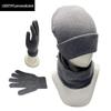 Conjunto de 3 peças Chapéu Cachecol Luvas Tendência Masculina e Feminina Quente para Exterior Ciclismo Chapéu Tricotado Atacado de Fábrica
