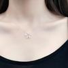 Yihua Colgante de Estrella Pentagonal Hueca de Zirconia Collar de Estrella Cadena Clavicular Casual y Más Fácil de Combinar Cumpleaños Estudiante Joyería de Plata Colgante