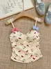 Camisola de dibujos animados con lazo para mujer, verano, con copas, adecuada para usar como prenda interior o exterior, top ajustado y moderno