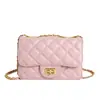 Bolso Pequeño Cuadrado Estilo Coreano Xiangjia con Bordado de Rombos, Bolso de Hombro para Mujer con Acabado de Alta Gama, Bolso Cruzado con Cadena