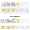 Acessórios para Nail Art Tachas Metálicas Vazadas Estilo Japonês Pedras Strass Coloridas com Fundo Plano Tiras Longas Caixinha Conjunto Misto para Nail Art Conjunto Completo