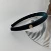 Diadema de terciopelo de color sólido dorado estándar de Corea del Sur, hebilla para la cabeza femenina, horquilla simple con parte superior de calavera alta, nueva diadema de otoño e invierno, accesorios para el cabello, tocado