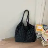 2026 Nova Moda Estilo Coreano Personalidade Casual Listrada Uma Alça Bolsa Grande Capacidade Simples Artístico Estilo Floresta Bolsa de Mão Tendência