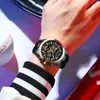 Reloj Deportivo de Cuarzo Multifuncional para Hombre con Correa de Silicona Tres Ojos Seis Manecillas Reloj para Hombre Rd831512M