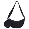 2025 Bolso Cruzado Simple Nuevo para Mujer Bolso Dumpling de Nailon Libro Rojo Pequeño con Bolsita Bolso de Hombro para Estudiante Bolso de Tela