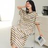 Bata con Almohadillas para el Pecho, Estilo Verano para Mujer 2026 Nueva Manga Corta Talla Grande Moda Suelta de Algodón para Mujeres Embarazadas Verano