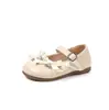 Nuevos Zapatos Infantiles Otoño 2025: Zapatos Planos de Niña con Lazo de Pedrería, Zapatos de Piel Poco Profundos de Moda para Niñas Mayores