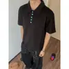 Camiseta Retro Americana de Peso Pesado Color Turquesa de Manga Corta para Hombre, Estilo Cleanfit Verano 2026, Camisa Polo de Media Manga Fresca y Elegante