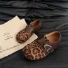Nuevos Zapatos Planos Mary Jane Retro con Estampado de Leopardo Otoño 2026 para Mujer, Uso de Dos Maneras, Piel Suave, Suela Suave, Zapatos Planos Versátiles