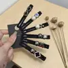 Nuevo Exquisito Pasador Negro Estilo Coreano, Pinza para el Cabello de Pedrería de Alta Gama, Pinza de Pato Versátil, Pinza Lateral