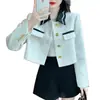 Jianali Jaqueta Elegante Francesa Estilo Little Coco Feminina Primavera Outono 2025 Novo Top Curto para Pessoas Baixas Roupa Feminina