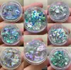 Pó Brocado Nuvem para Nail Art de Celebridade da Internet, Cor Ultra-Fada Sonhadora Aurora Deslumbrante, Pó Opalino Sonhador Iridescente Ultra-Fino, Pó de Veludo para Unhas