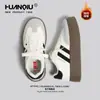 Tênis de Treino Alemão Espessos com Forro de Lã Universal para Mulheres, Novos Tênis com Solado Grosso Aumentador de Altura Outono e Inverno 2025, Sapatos de Design de Nicho
