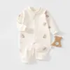 Body de Puro Algodón Clase A para Primavera y Otoño Estilo Nuevo para Bebés Niños y Niñas Mameluco con Cierre al Frente Traje Completo de Algodón para Recién Nacidos Manga Larga para Gatear