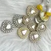 En stock botón metálico creativo corazón de melocotón hebilla de amor botón en forma de corazón hebilla de diamante hebilla de perla botón estilo Chanel hebilla decorativa