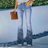 260g sarja 3D impresso jeans feminino imitação AliExpress ebay Europeu e americano comércio exterior fino calças casuais mulheres