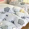 Juego de Cuatro Piezas de Terciopelo de Leche Cálido de Invierno Espeso Coral Fleece Franela Funda de Edredón Juego de Tres Piezas para Dormitorio de Estudiante
