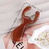 Peine de Masaje, Peine Engrosado para Cabello Largo, Peine de Cinco Dientes, Peine Redondo de Sándalo para Meridianos, Peine Pequeño Portátil para Masaje del Cuero Cabelludo