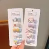 Pajarita con Forma de Fruta para Niñas con Pinza de Pico de Pato, Diseño de Rayas Verticales de Resina, Juego de 5, Combinación de Colores de Jardín de Infancia