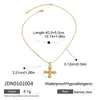 Diseño silencioso sentido collar con colgante de flor de diamante y cruz de acero inoxidable chapado en oro de 18 quilates joyería de acero inoxidable venta al por mayor