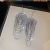 Aretes de aguja plateada con diamantes, diseño de flor ovalada de resina y gota de agua, estilo retro vintage, aretes versátiles