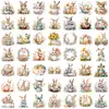 50 Pegatinas de Conejo de Huevo de Pascua Impermeables para Libro iPad Teléfono Móvil Taza de Agua Computadora Maleta Pegatinas Decorativas
