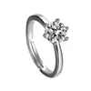Anel de Diamante Moissanita de Um Quilate Anel de Casal Par de Homem e Mulher Anel de Casal Vivo Quadrado Bolsa Versátil Anel de Casamento Atacado
