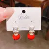 Aguja de Plata Rojo Nicho Diseño de Alta Gama Elegantes Pendientes de Perla para Mujer, Nuevos de Moda Vintage Micro-Incrustados de Lujo Ligero