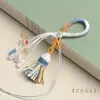 Kit de Accesorios para Llaveros DIY con Adornos Colgantes, Borlas, Colgantes, Borlas de Hilo de Algodón Tejido a Mano Estilo Étnico