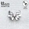 Aleación de Titanio G23 Aro Simple con Diamante Zirconia Arete para Lóbulo Labio Stud Hueso del Oído Rosca Interna F136 Joyería para Piercings para Mujeres