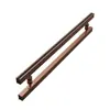 Manípulo de Porta de Vidro com Moldura Estilo Chinês Novo Minimalista Moderno Luxo Leve Cobre Antigo Porta de Madeira Maciça Tubo Quadrado Cabo Longo