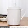 Taza de Té de Cerámica Jingdezhen Hueso de China Porcelana Azul y Blanca con Tapa para Reuniones en Casa Oficina Taza de Té Grabado Venta al Por Mayor