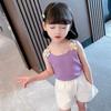 Colete de Verão Feminino Alcinha Estilo Western de Bebê Infantil Personalizado Marca Tendência Estilo Coreano Fofo Flor Tridimensional Roupa Externa Top